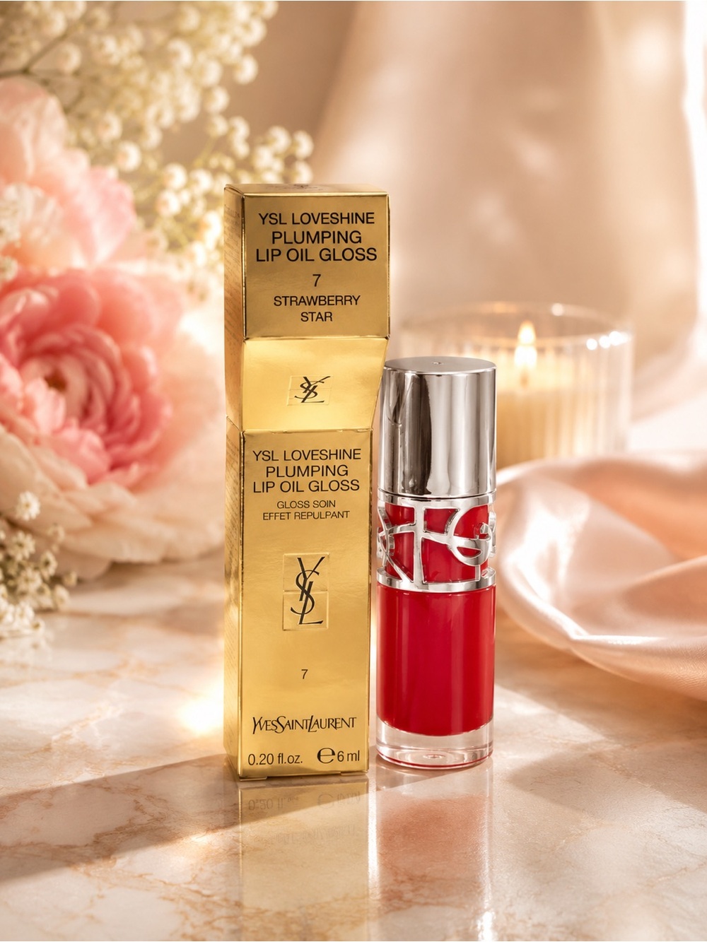 Yves Saint Laurent Loveshine Plumping Lip Oil Gloss in Strawberry Star (Red)